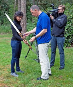 Opnames coachen met boogschieten voor tv